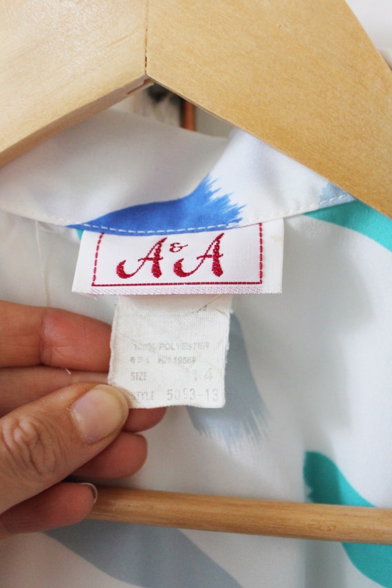 Retro Colorful Paint Stroke Button Down Top - image 4