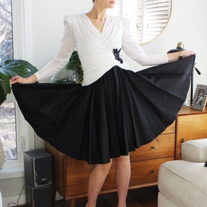80s does 40s Black & White Circle Dress