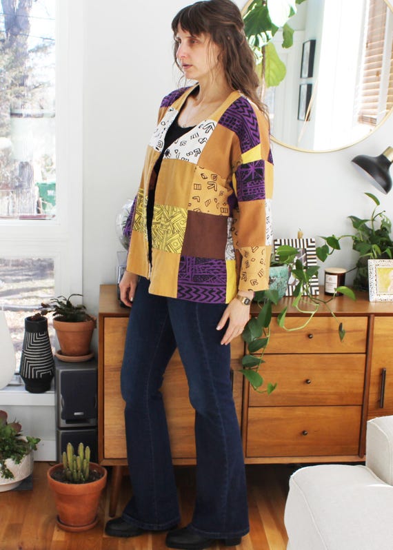 Handmade Patchwork Light Jacket | Funky Quilted V… - image 2