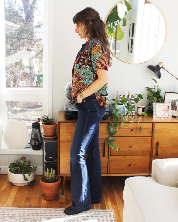 Vintage Funky Print Button Down by Cache - image 2