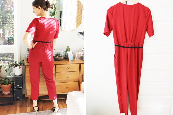 Red & Black 80s 90s Jumpsuit - image 4