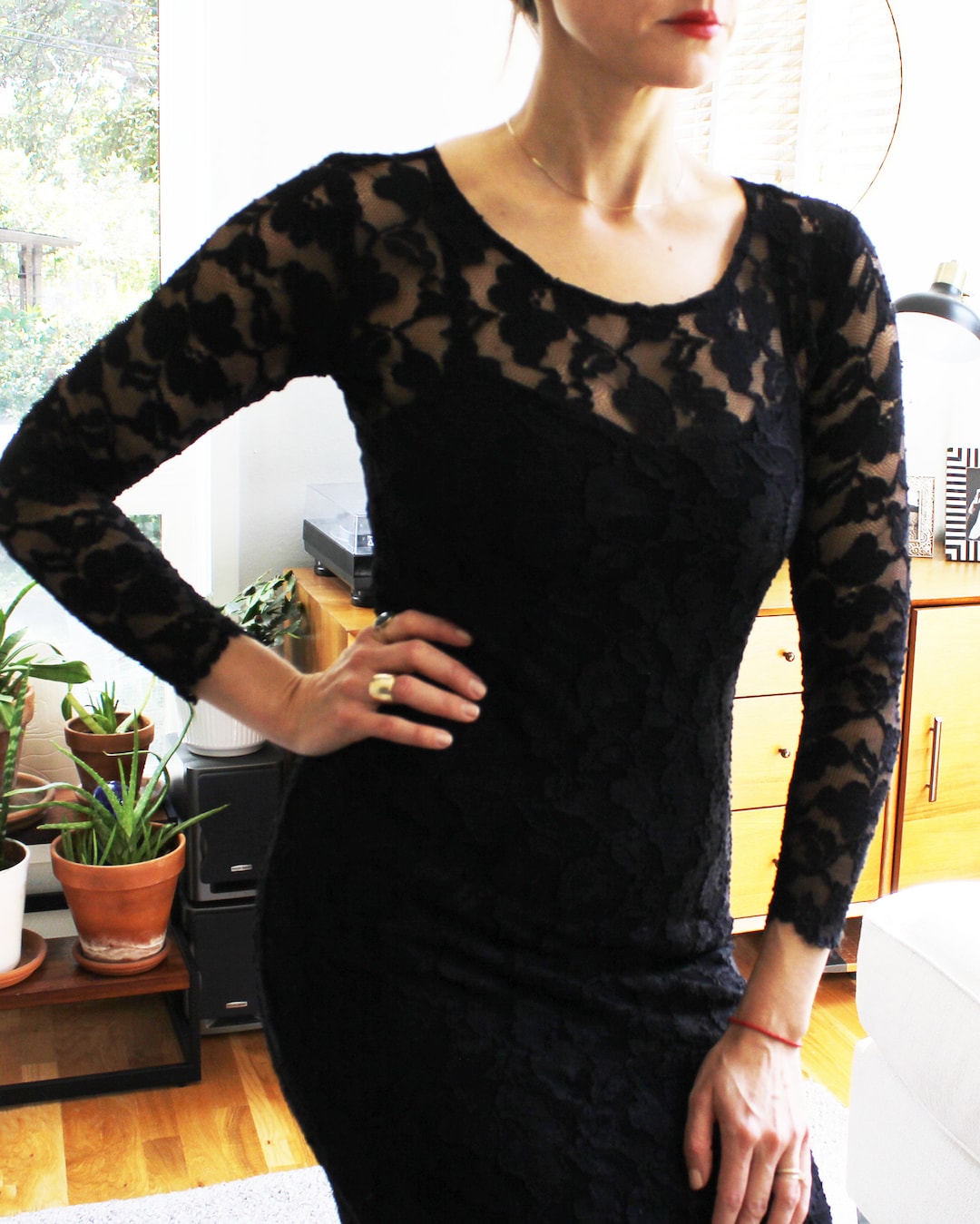Vintage Summer Style Women's Black Lace Bodycon Partywear Dress main image 0