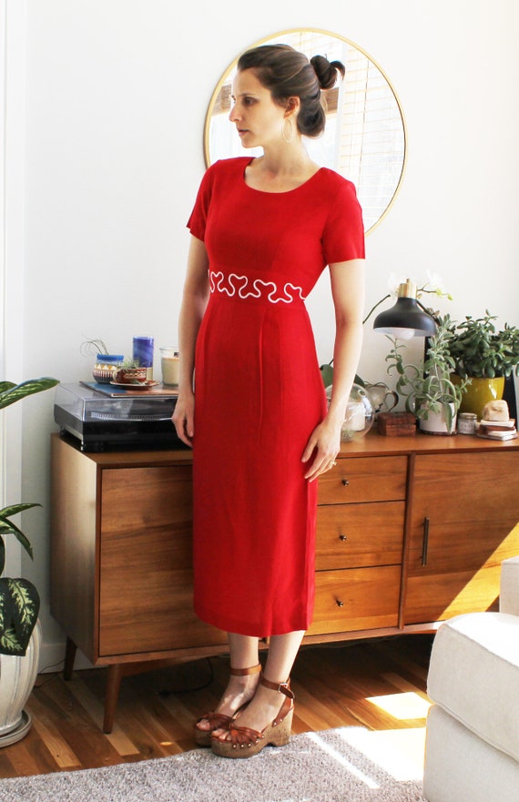 red dress empire waist