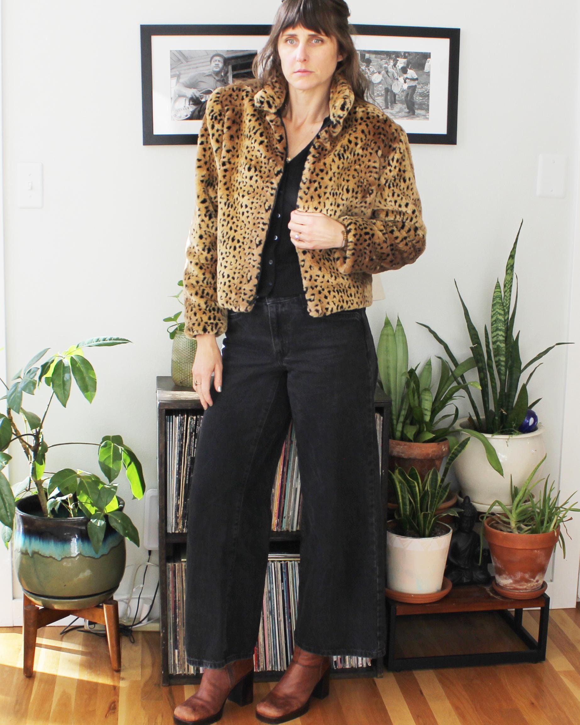 Vintage Leopard Zip Coat - Etsy