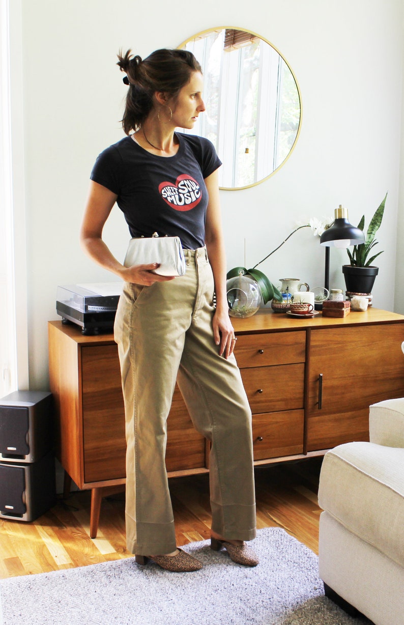 Khaki High Waisted Trouser from 1950 Etsy