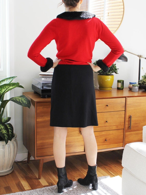 Vintage Giorgio Armani Black Pleated Mini Skirt