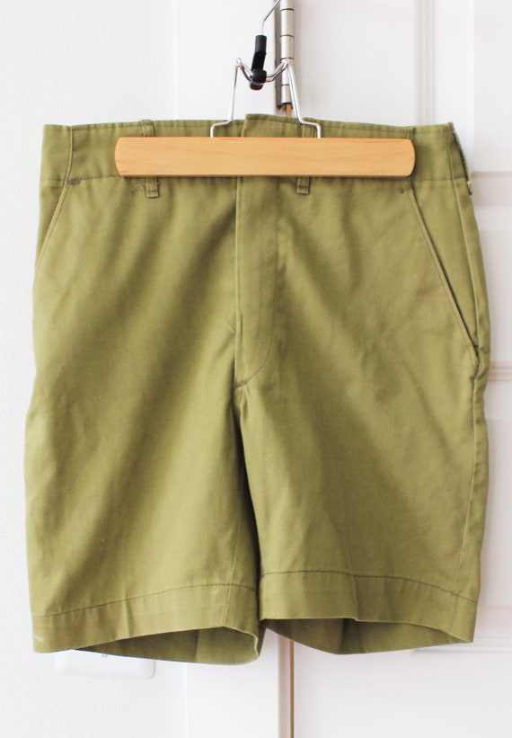 Olive Green Vintage 70s Boy Scout Shorts - image 2