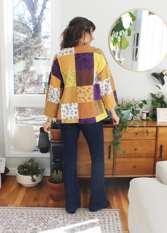 Handmade Patchwork Light Jacket | Funky Quilted V… - image 3