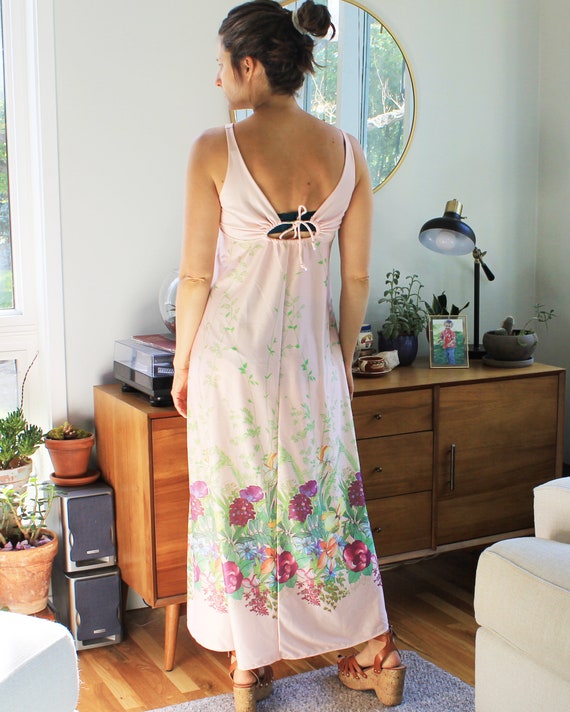 Vintage Powder Pink Floral Nightie - image 4