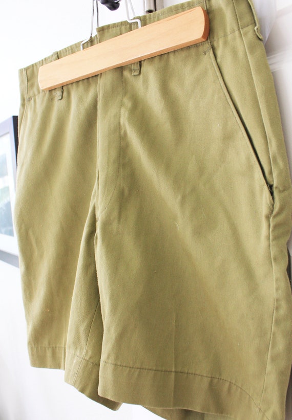 Olive Green Vintage 70s Boy Scout Shorts - image 3