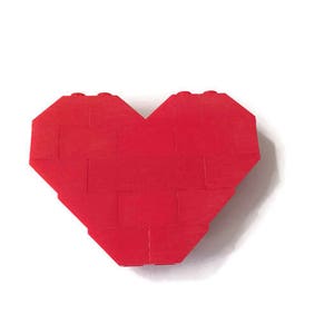 Red Heart LEGO Brooch