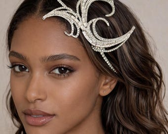 Art Deco Crystal Hair Comb: 1920s Gatsby Wedding Headpiece 914719318916