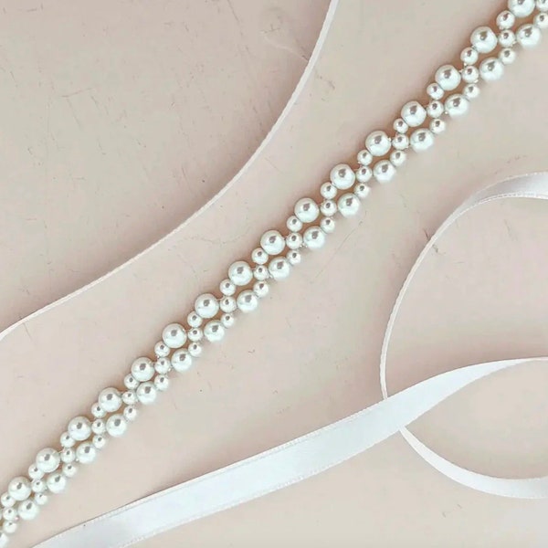 Pearl Belt for Wedding Dress Bridal Belt Wedding Accessories for Bride Wedding Belt for Brides, Beaded Bridal Sash