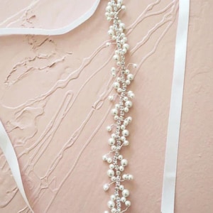 Pearl Belt, Beaded Belt, Pearl Strap, Individual Belt