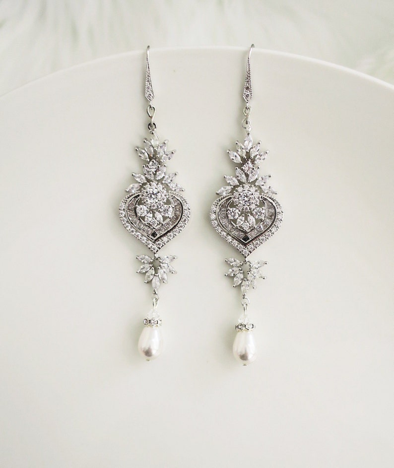 Crystal Chandelier Bridal Earrings Wedding Jewelry for | Etsy