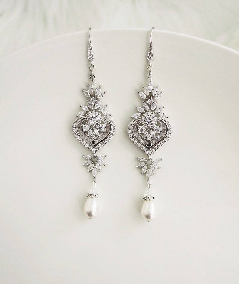 Crystal Chandelier Bridal Earrings Wedding Jewelry for Etsy