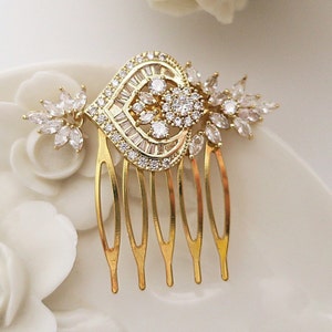 Bridal Hair Comb Gold Crystal Hair Pins Wedding Accessories for Brides Bridesmaids