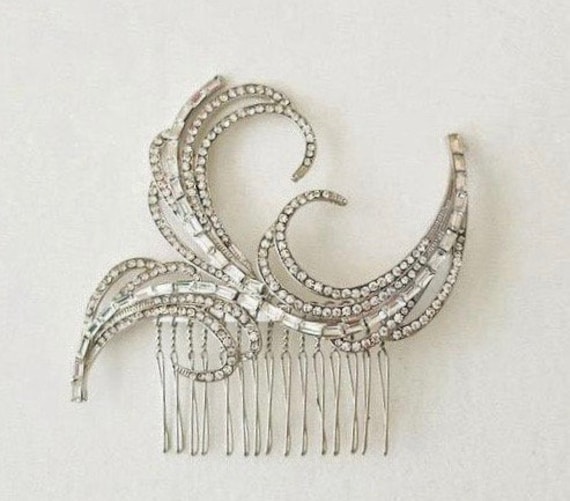 1920s Headpiece Art Deco Hair Comb Wedding Hair Clip Etsy