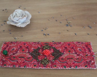 Embroidered cuff bracelet