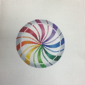 Rainbow Pinwheel Candy Ornament Design Hand Painted Needlepoint By Napier 14ct.
