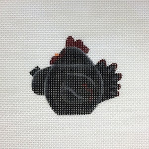 Little Hen Teapot Design Hand Painted Needlepoint 18ct.