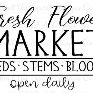 Fresh Flower Market SVG Cricut file dxf Fresh Flower SVG wood sign stencil SVG image 2