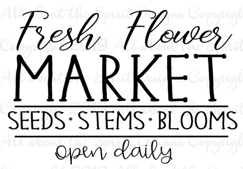 Fresh Flower Market SVG Cricut file dxf Fresh Flower SVG wood sign stencil SVG image 2