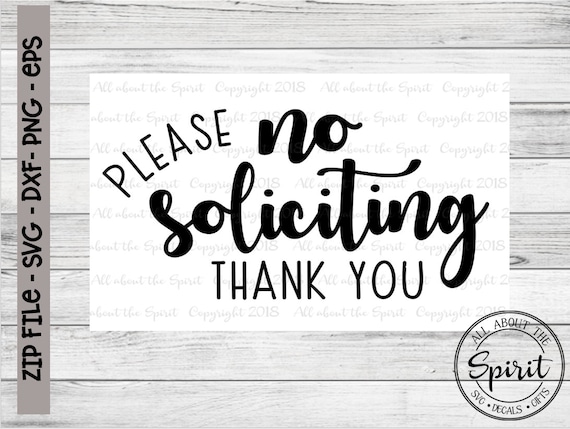 Download Svg No Soliciting Cricut Svg File Silouette Dxf File Home Etsy
