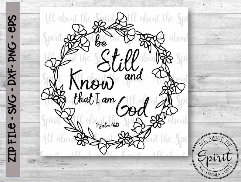Download SVG Be Still Christian Cricut svg Silhouette dxf Be Still ...