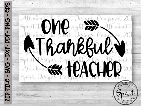 Fall SVG One Thankful Teacher SVG 