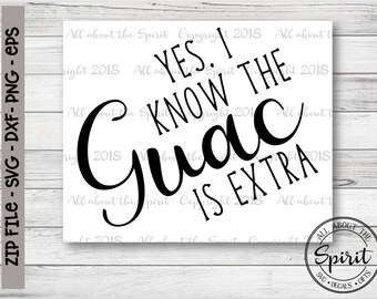 SVG The Quac is Extra Cricut svg Silouette dxf Guacamole svg Cricut svg designs Guac is extra cut files Guac is extra dxf