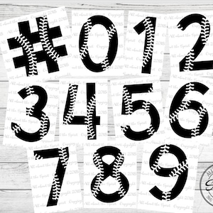 SVG honkbal/softbal nummers Cricut SVG Silouette DXF honkbal softbal SVG voor de Cricut Numbers SVG digitale nummers cut bestanden honkbal DXF