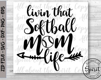 Softbal Mom Life SVG: Cricut & Silhouette Cut-bestanden (digitale download)