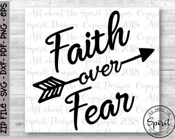 Faith Over Fear Christian SVG: Cricut & Silhouette Cut File (Digital Download)