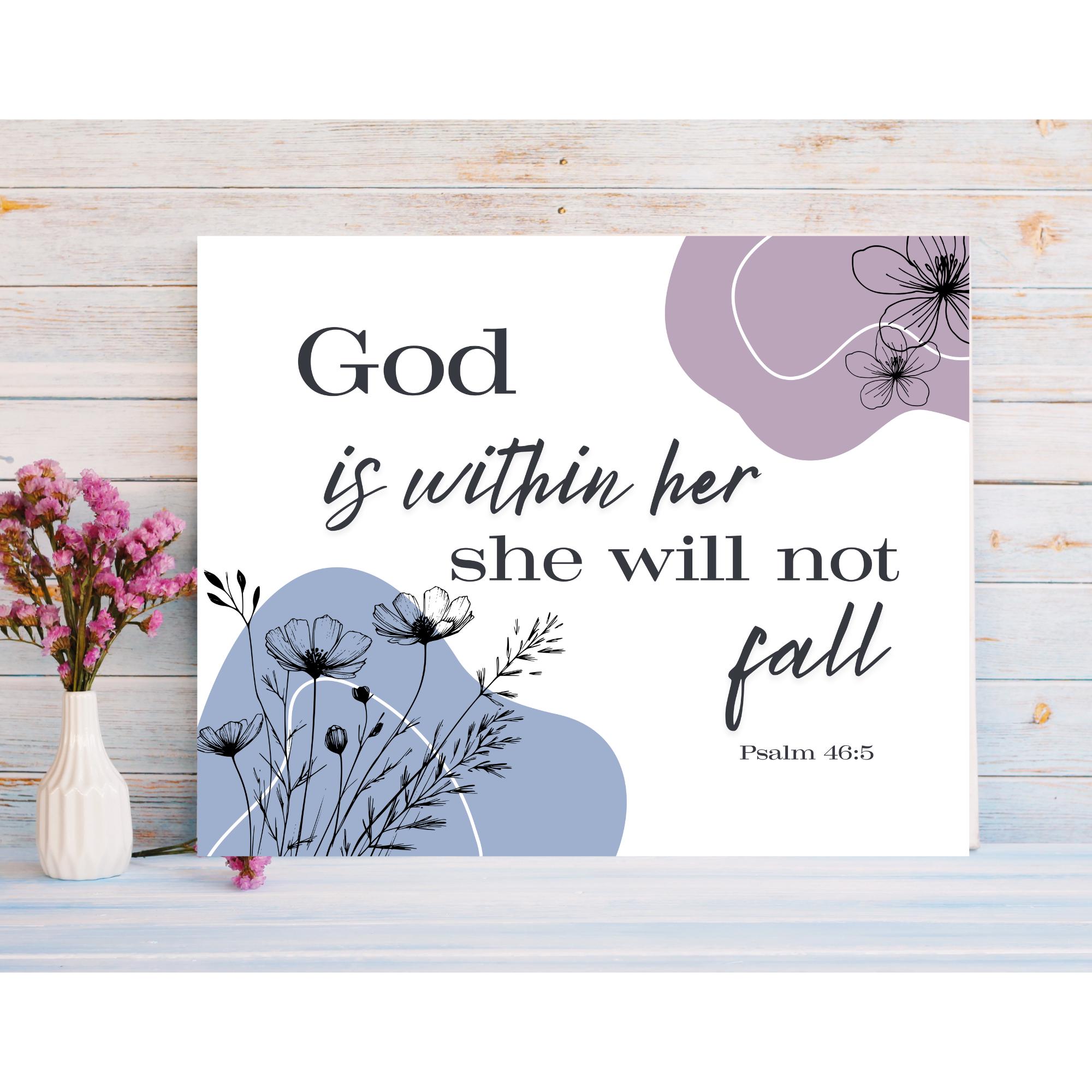 God is Within Her PNG, Psalm 46:5 Bible Verse, Christian PNG, Perfect ...