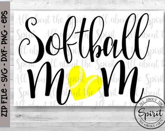 Softbal moeder SVG: Cricut & Silhouette Cut-bestanden (digitale download)
