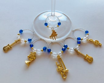 Musical Instrument Wine Glass / Stemware Charms