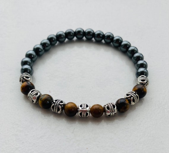 Tiger s Eye and Hematite Bracelet