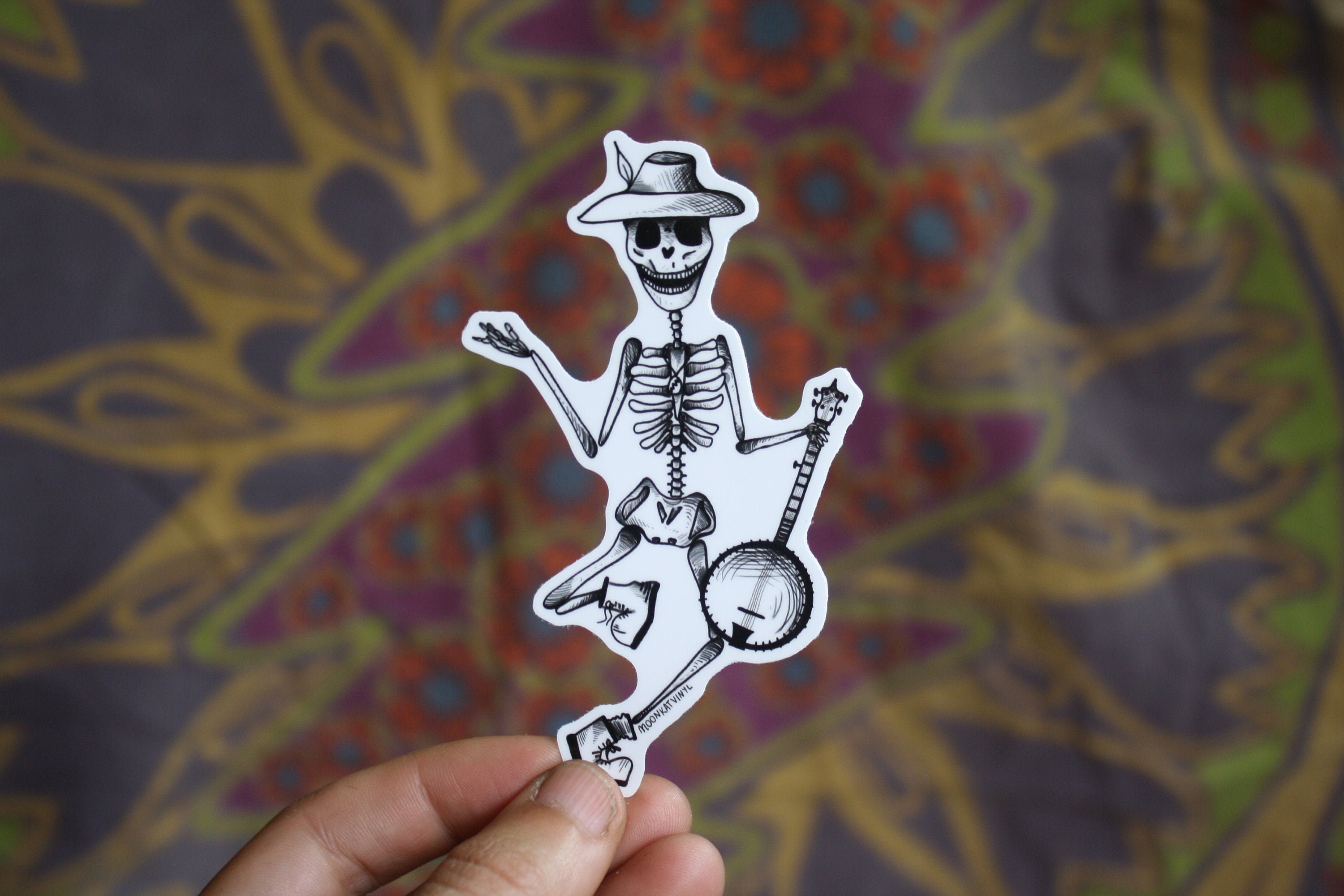 Skeleton Banjo Sticker - Etsy