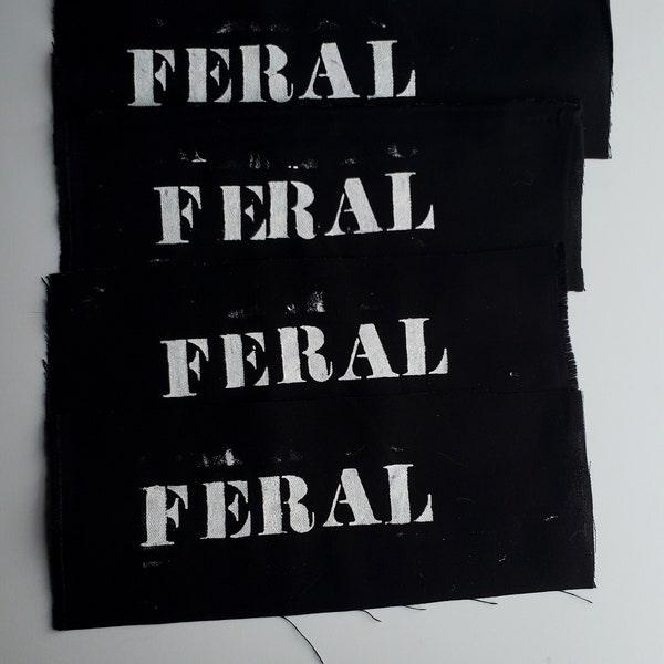 FERAL patch | DIY sew-on patch | handmade folk punk patches |