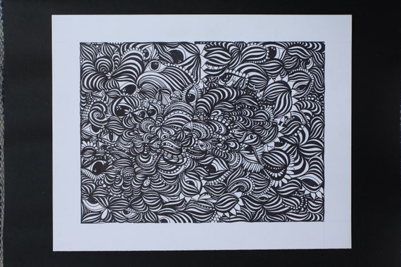 Drawing Original 11x14 Ink Drawing On Multimedia Etsy