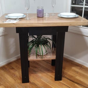 Handmade Solid Ash Kitchen Island: Butcher Block Top, Golden Pecan Stain