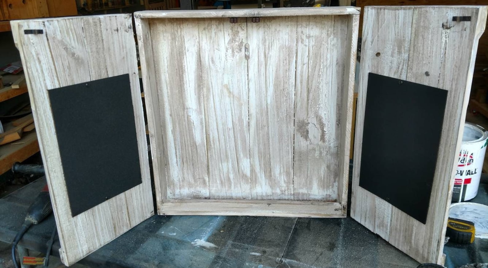 Rustic White/gray Dartboard Etsy