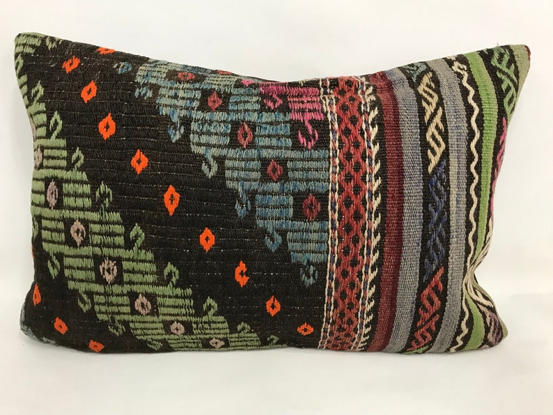 Vintage Kilim Pillow Cover 16\u201d x 24\u201d Fast Shipping with FEDEX 1-3 days