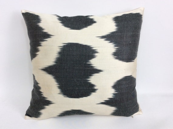 Handmade silk ikat pillow cover 16 x16