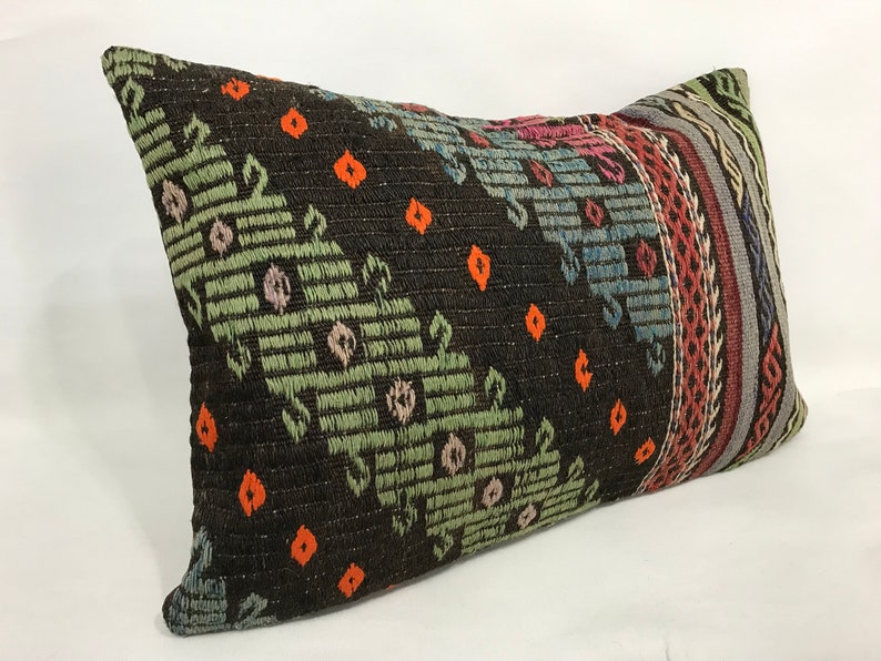 Vintage Kilim Pillow Cover 16\u201d x 24\u201d Fast Shipping with FEDEX 1-3 days
