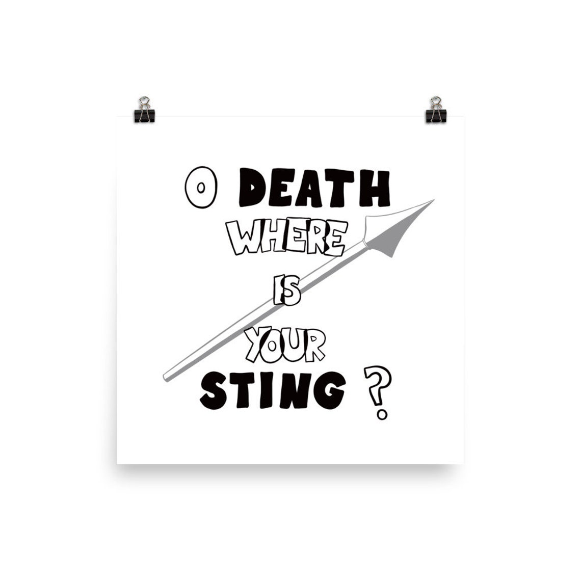 O Death Where is Your Sting Christian Modern Minimal Etsy