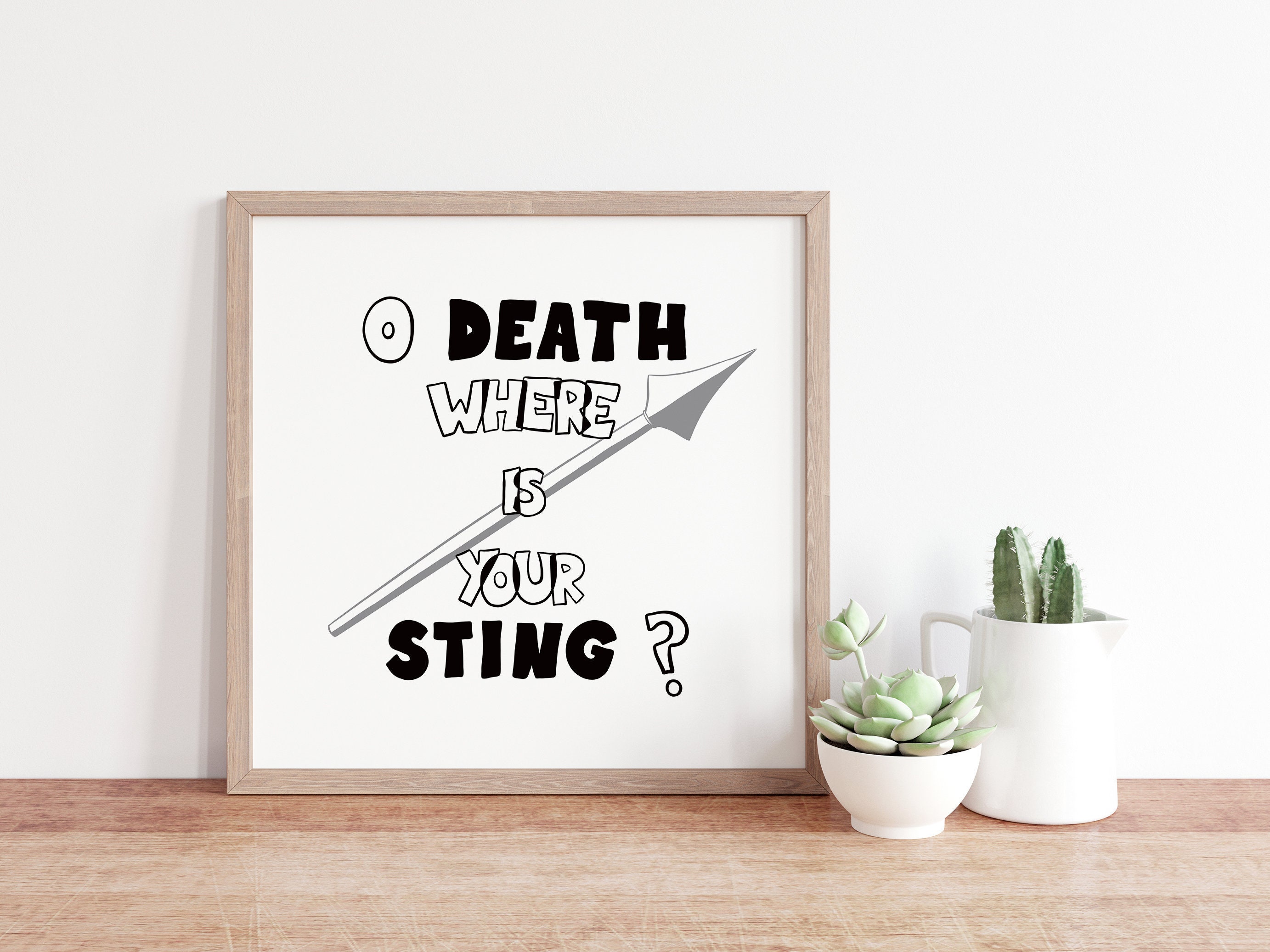 O Death Where is Your Sting Christian Modern Minimal Etsy