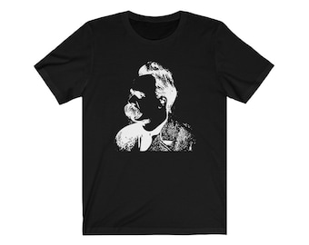 Nietzsche フリードリヒ ニーチェ 哲学者 偉人 肖像画 Tシャツ Tシャツデザイン | フリードリヒ・ニーチェの肖像 | 哲学Tシャツ