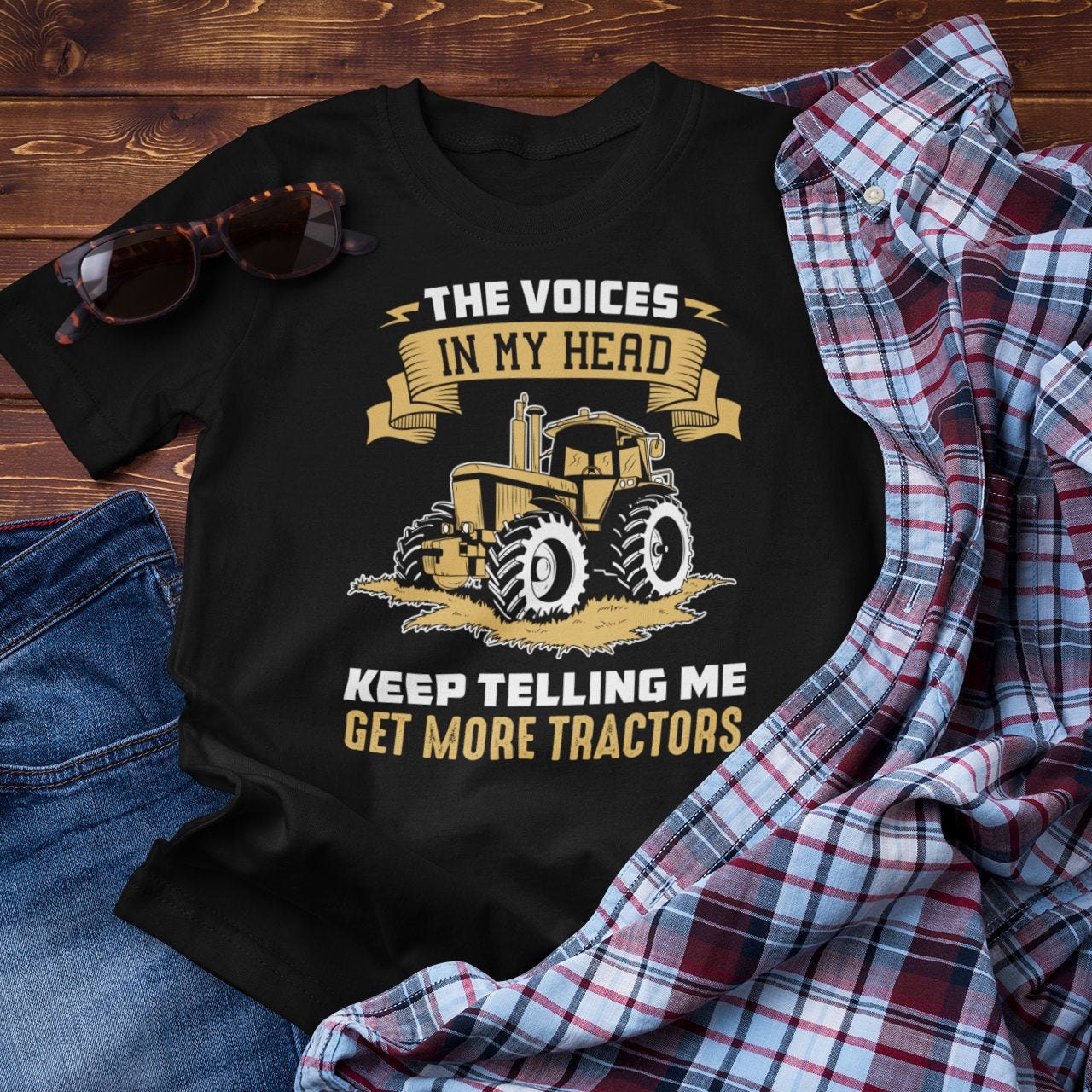 The Voices in my Head Keep Telling Me Get More Tractors Farmer Farming tractor collector Unisex Ultra Cotton Tee